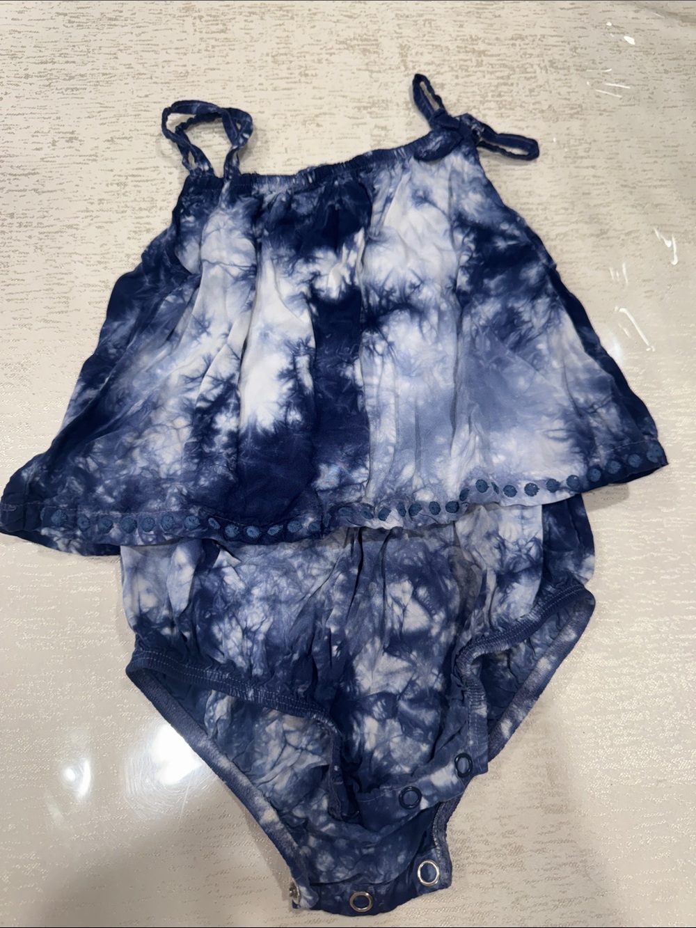 Splendid Blue Tie-Dye Girls One-Piece Romper